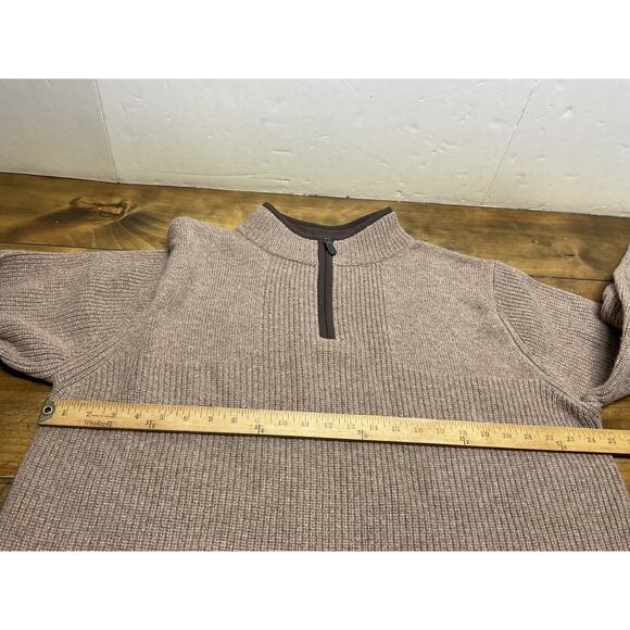 L.L. Bean Waterfowl Sweater Mens XL Merino Lambs Wool Ribbed Brown 237808 - Picture 7 of 11
